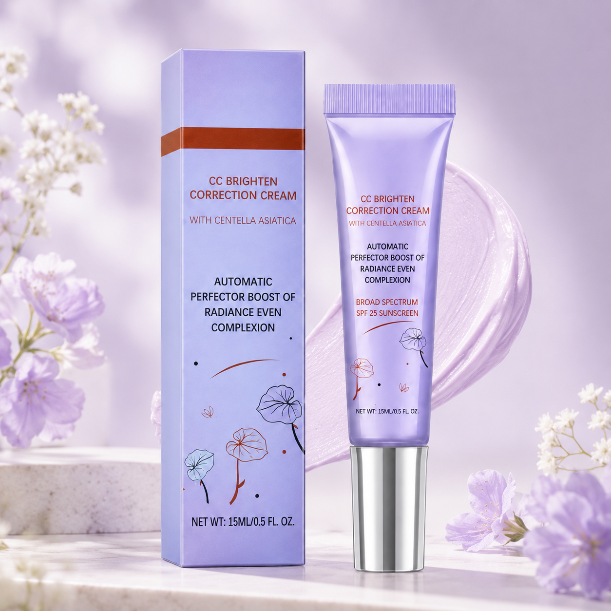 LAKERAIN CC Cream cu Centella Asiatica – Corector pentru Uniformizarea Tenului